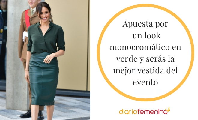 Los outfits monocromáticos en verde son muy chics